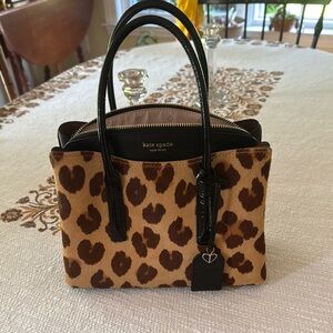 Kate Spade Brown and Black Satchel with Leopard Print. Brand new never used